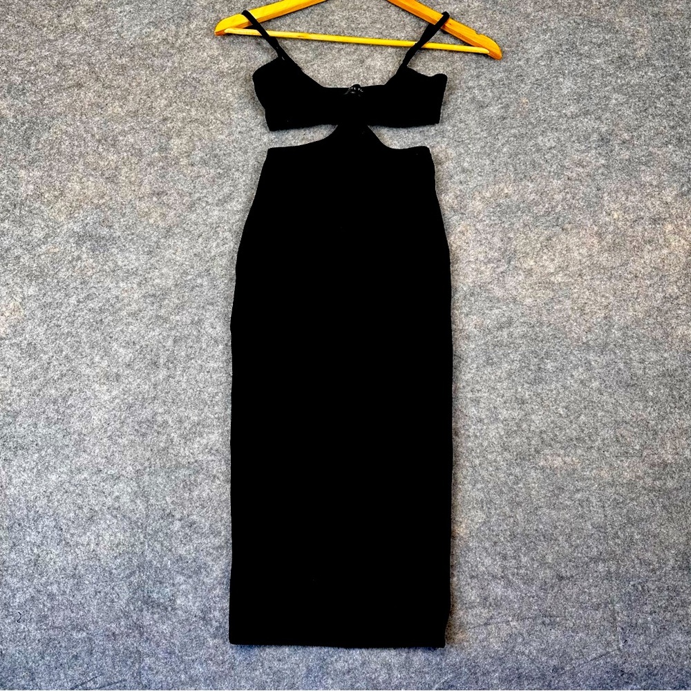 White Fox Boutique Black Midi Dress Women’s Size XS